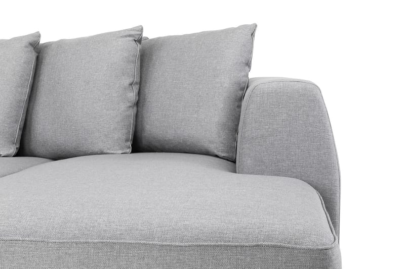 Optus 4-seters Venstrevendt U-formet Sofa med Divan og Sjeselong i Stoff inkl. Pynteputer - Lys grå - Møbler - Sofaer - U-sofa