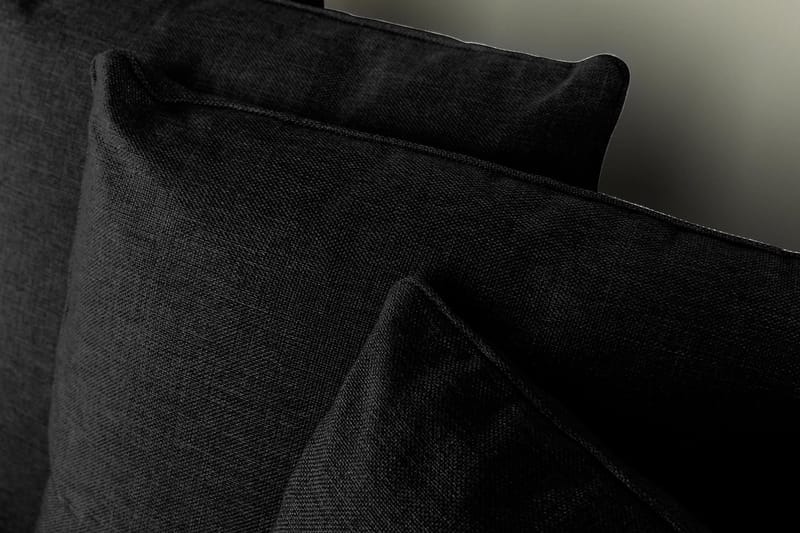 Optus 4-seters Venstrevendt U-formet Sofa med Divan og Sjeselong i Stoff inkl. Pynteputer - Svart - Møbler - Sofaer - U-sofa