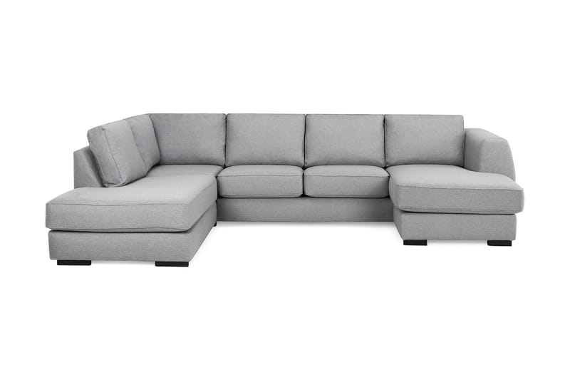 Optus 4-seters Venstrevendt U-formet Sofa med Divan og Sjeselong i Stoff - Lys grå - Møbler - Sofaer - U-sofa