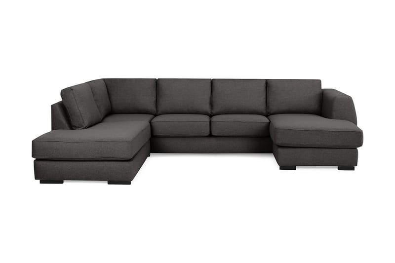 Optus 4-seters Venstrevendt U-formet Sofa med Divan og Sjeselong i Stoff - Mørk grå - Møbler - Sofaer - U-sofa