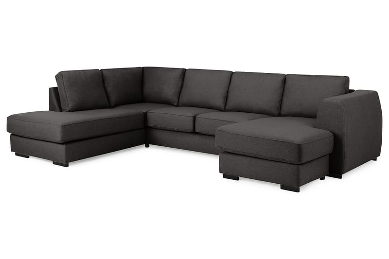 Optus 4-seters Venstrevendt U-formet Sofa med Divan og Sjeselong i Stoff - Mørk grå - Møbler - Sofaer - U-sofa