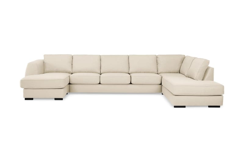 Optus 6-seters Høyrevendt U-formet Large Sofa med Divan og Sjeselong i Stoff - Beige - Møbler - Sofaer - U-sofa
