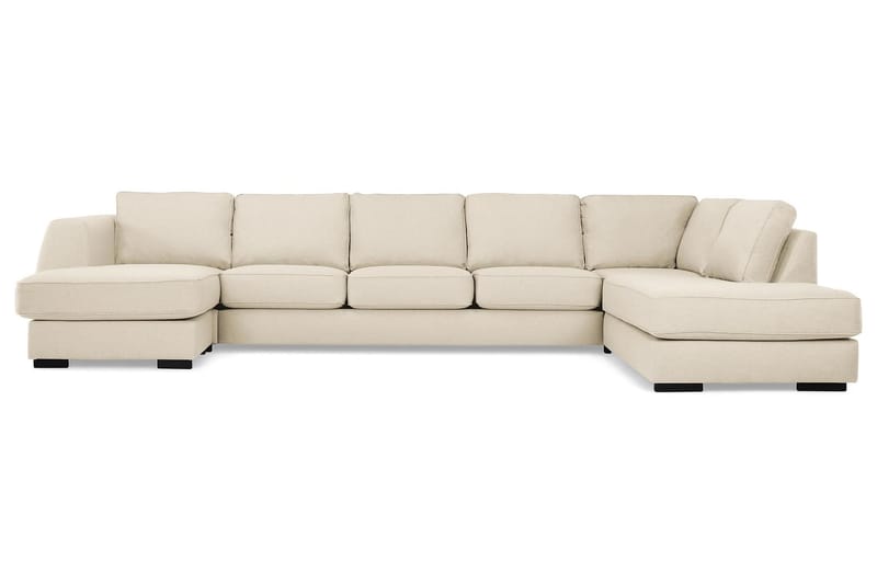 Optus 6-seters Høyrevendt U-formet Large Sofa med Divan og Sjeselong i Stoff - Beige - Møbler - Sofaer - U-sofa