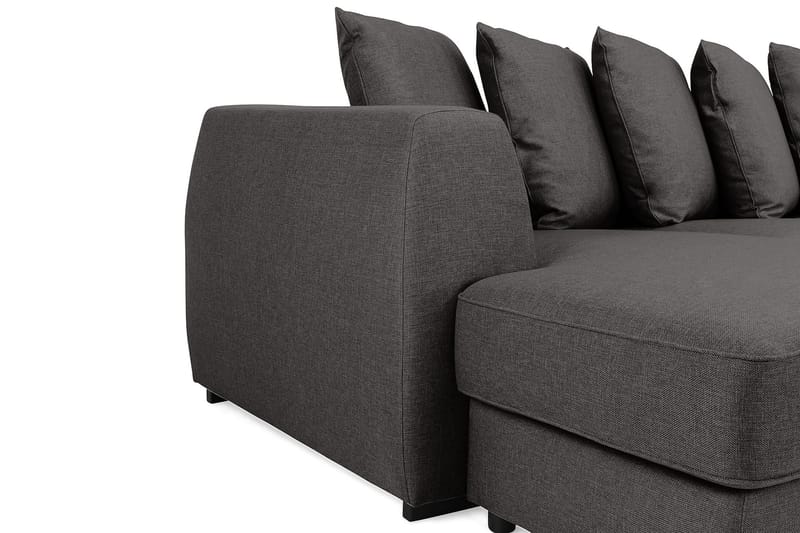 Optus 6-seters Høyrevendt U-formet Large Sofa med Divan og Sjeselong i Stoff inkl. Pynteputer - Mørk grå - Møbler - Sofaer - U-sofa
