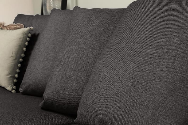 Optus 6-seters Høyrevendt U-formet Large Sofa med Divan og Sjeselong i Stoff inkl. Pynteputer - Mørk grå - Møbler - Sofaer - U-sofa