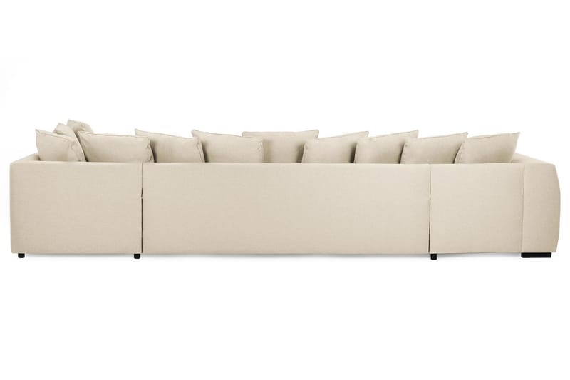 Optus 6-seters Høyrevendt U-formet Large Sofa med Divan og Sjeselong i Stoff inkl. Pynteputer - Beige - Møbler - Sofaer - U-sofa