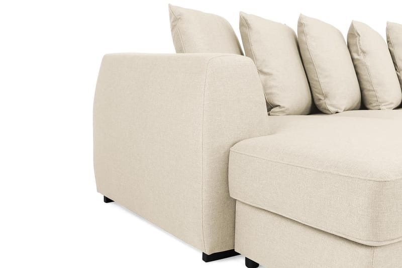Optus 6-seters Høyrevendt U-formet Large Sofa med Divan og Sjeselong i Stoff inkl. Pynteputer - Beige - Møbler - Sofaer - U-sofa