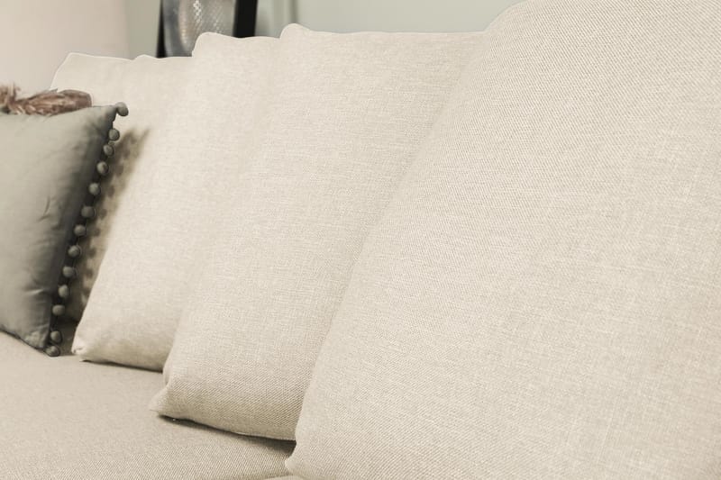 Optus 6-seters Høyrevendt U-formet Large Sofa med Divan og Sjeselong i Stoff inkl. Pynteputer - Beige - Møbler - Sofaer - U-sofa