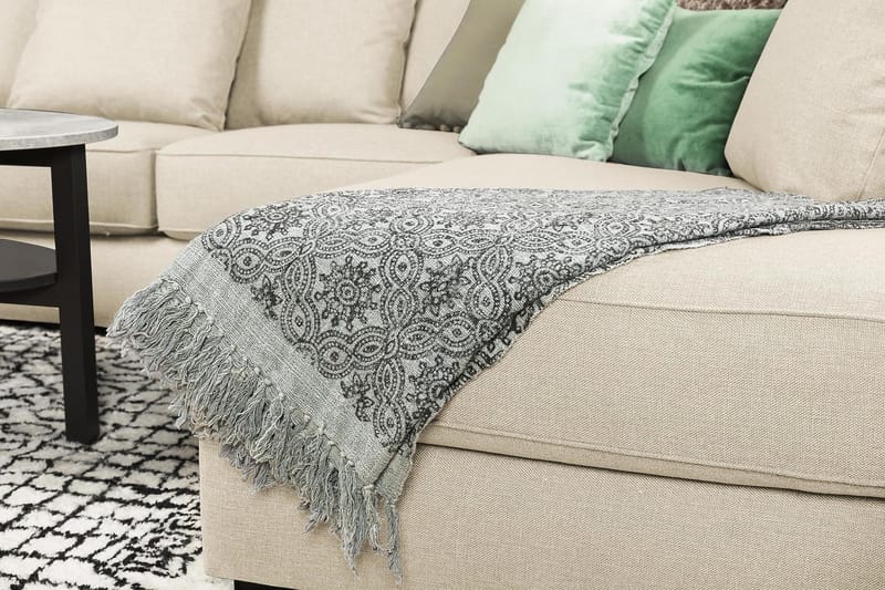 Optus 6-seters Høyrevendt U-formet Large Sofa med Divan og Sjeselong i Stoff inkl. Pynteputer - Beige - Møbler - Sofaer - U-sofa
