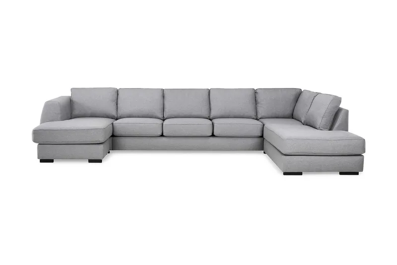 Optus 6-seters Høyrevendt U-formet Large Sofa med Divan og Sjeselong i Stoff - Lys grå - Møbler - Sofaer - U-sofa