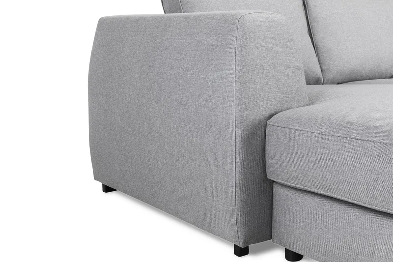 Optus 6-seters Høyrevendt U-formet Large Sofa med Divan og Sjeselong i Stoff - Lys grå - Møbler - Sofaer - U-sofa