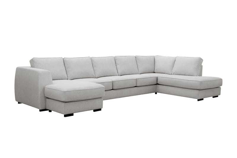 Optus 6-seters U-sofa med divan og sjeselong venstre - Lysegrå - Møbler - Sofaer - U-sofa