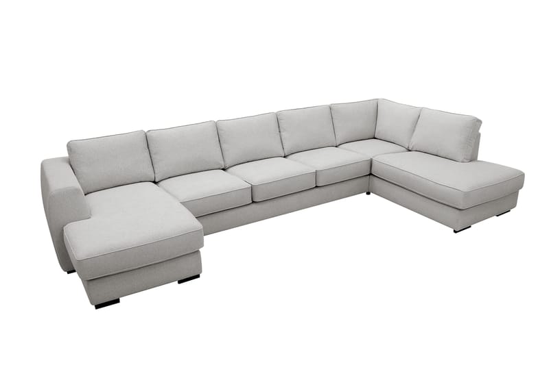 Optus 6-seters U-sofa med divan og sjeselong venstre - Lysegrå - Møbler - Sofaer - U-sofa
