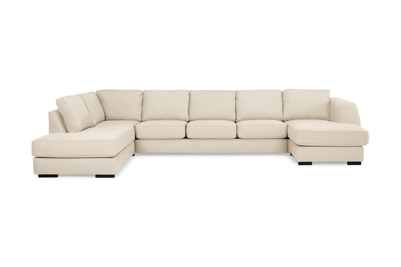 Optus 6-seters Venstrevendt U-formet Large Sofa med Divan og Sjeselong i Stoff - Beige - Møbler - Sofaer - U-sofa