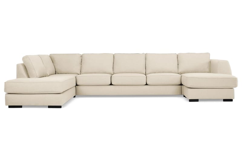 Optus 6-seters Venstrevendt U-formet Large Sofa med Divan og Sjeselong i Stoff - Beige - Møbler - Sofaer - U-sofa
