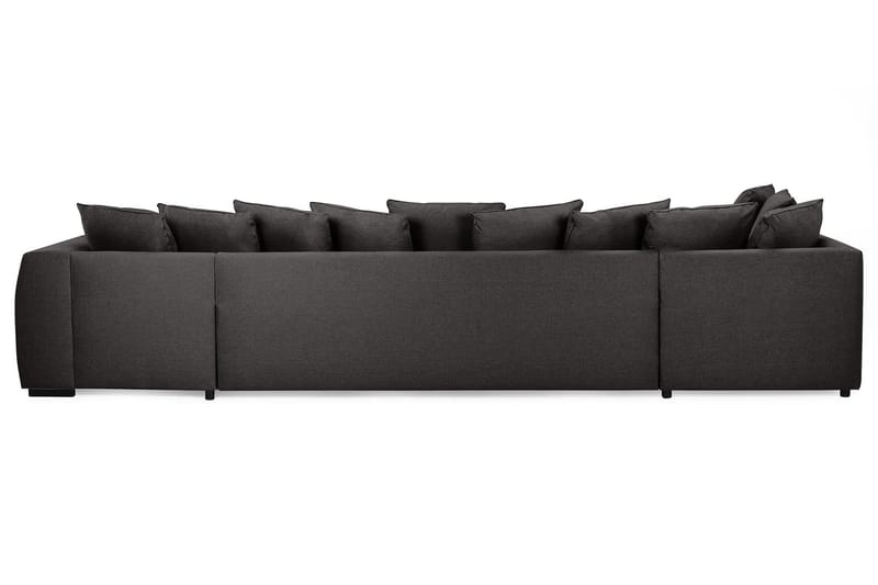 Optus 6-seters Venstrevendt U-formet Large Sofa med Divan og Sjeselong i Stoff inkl. Pynteputer - Mørk grå - Møbler - Sofaer - U-sofa