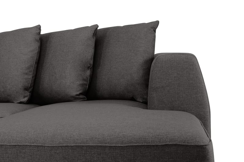 Optus 6-seters Venstrevendt U-formet Large Sofa med Divan og Sjeselong i Stoff inkl. Pynteputer - Mørk grå - Møbler - Sofaer - U-sofa