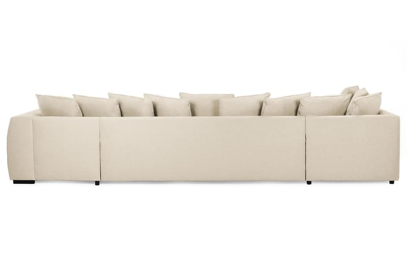 Optus 6-seters Venstrevendt U-formet Large Sofa med Divan og Sjeselong i Stoff inkl. Pynteputer - Beige - Møbler - Sofaer - U-sofa