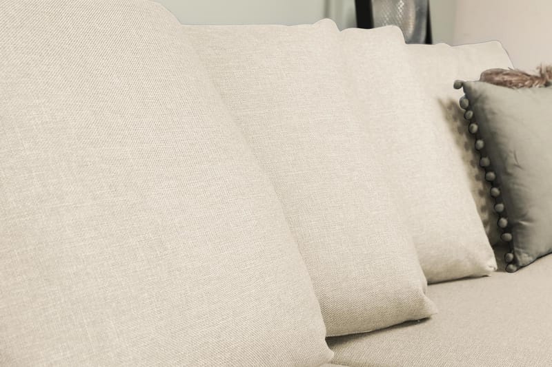Optus 6-seters Venstrevendt U-formet Large Sofa med Divan og Sjeselong i Stoff inkl. Pynteputer - Beige - Møbler - Sofaer - U-sofa