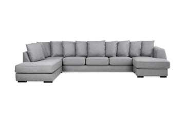 Optus 6-seters Venstrevendt U-formet Large Sofa med Divan og Sjeselong i Stoff inkl. Pynteputer