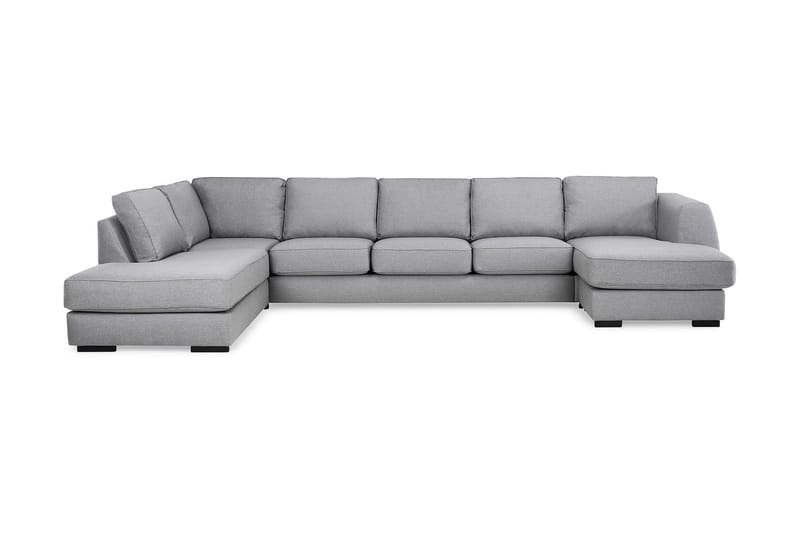 Optus 6-seters Venstrevendt U-formet Large Sofa med Divan og Sjeselong i Stoff - Lys grå - Møbler - Sofaer - U-sofa
