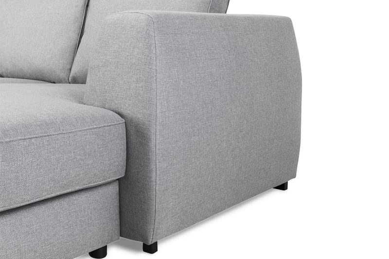 Optus 6-seters Venstrevendt U-formet Large Sofa med Divan og Sjeselong i Stoff - Lys grå - Møbler - Sofaer - U-sofa