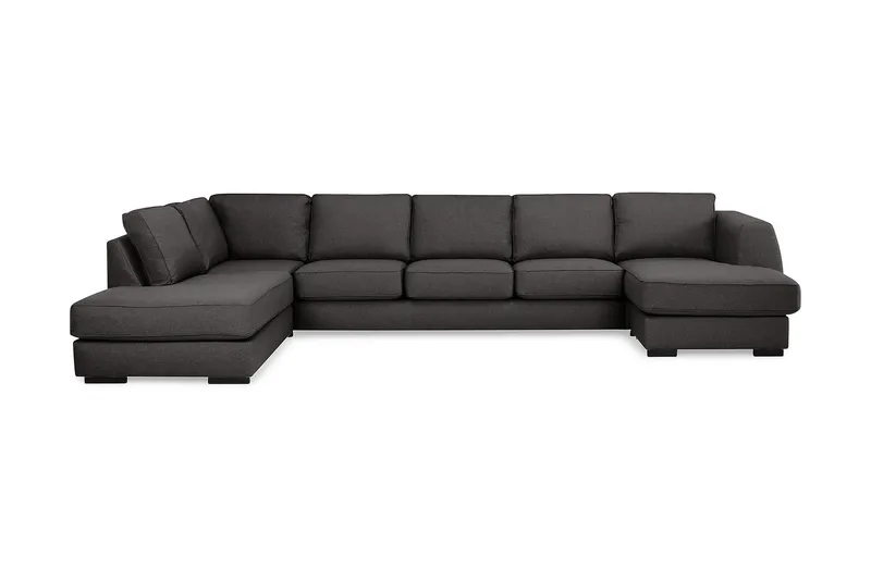 Optus 6-seters Venstrevendt U-formet Large Sofa med Divan og Sjeselong i Stoff - Mørk grå - Møbler - Sofaer - U-sofa