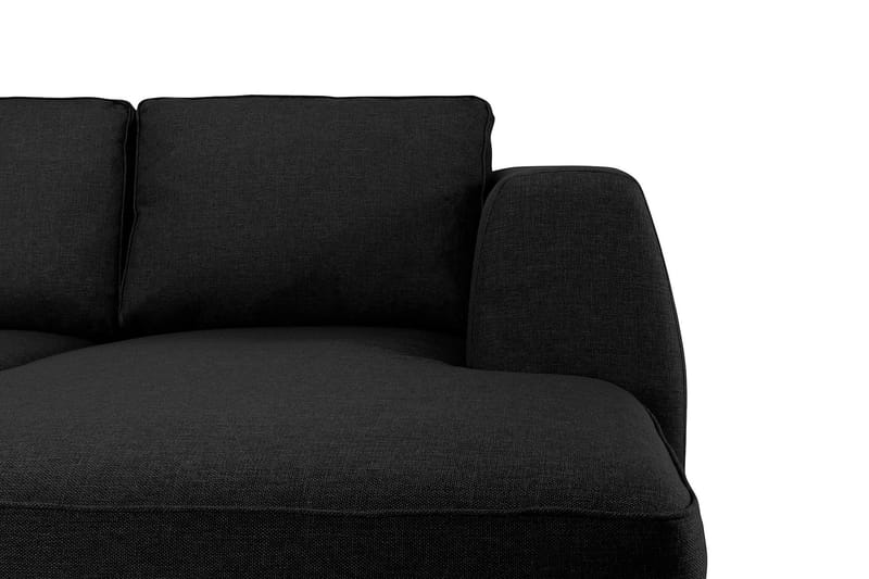 Optus 6-seters Venstrevendt U-formet Large Sofa med Divan og Sjeselong i Stoff - Svart - Møbler - Sofaer - U-sofa