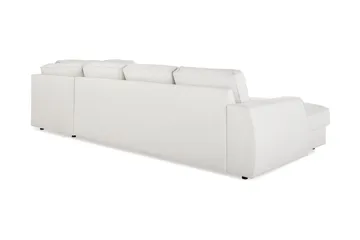 Optus Lyx 4-seters Høyrevendt U-formet Sofa med Divan og Sjeselong i Stoff - Lys grå - Møbler - Sofaer - U-sofa