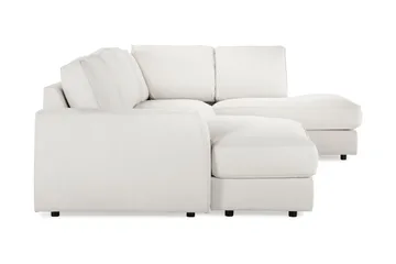 Optus Lyx 4-seters Høyrevendt U-formet Sofa med Divan og Sjeselong i Stoff - Lys grå - Møbler - Sofaer - U-sofa