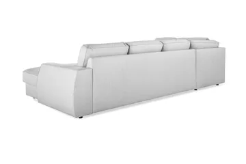 Optus Lyx 4-seters Venstrevendt U-formet Sofa med Divan og Sjeselong i Stoff - Grå - Møbler - Sofaer - U-sofa