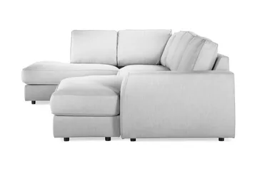 Optus Lyx 4-seters Venstrevendt U-formet Sofa med Divan og Sjeselong i Stoff - Grå - Møbler - Sofaer - U-sofa
