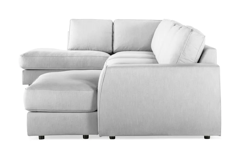 Optus Lyx 6-seters Venstrevendt U-formet Large Sofa med Divan og Sjeselong i Stoff - Grå - Møbler - Sofaer - U-sofa
