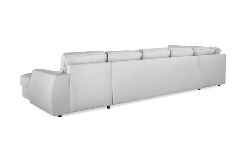 Optus Lyx 6-seters Venstrevendt U-formet Large Sofa med Divan og Sjeselong i Stoff - Grå - Møbler - Sofaer - U-sofa