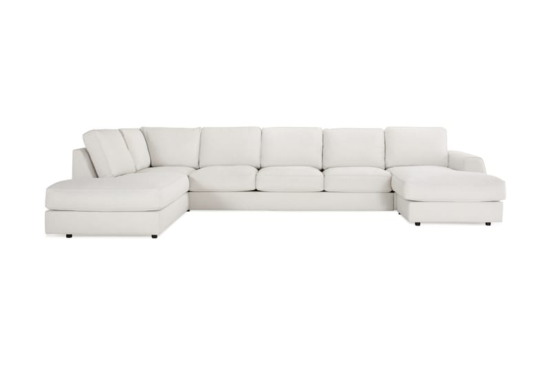 Optus Lyx 6-seters Venstrevendt U-formet Large Sofa med Divan og Sjeselong i Stoff - Lys grå - Møbler - Sofaer - U-sofa