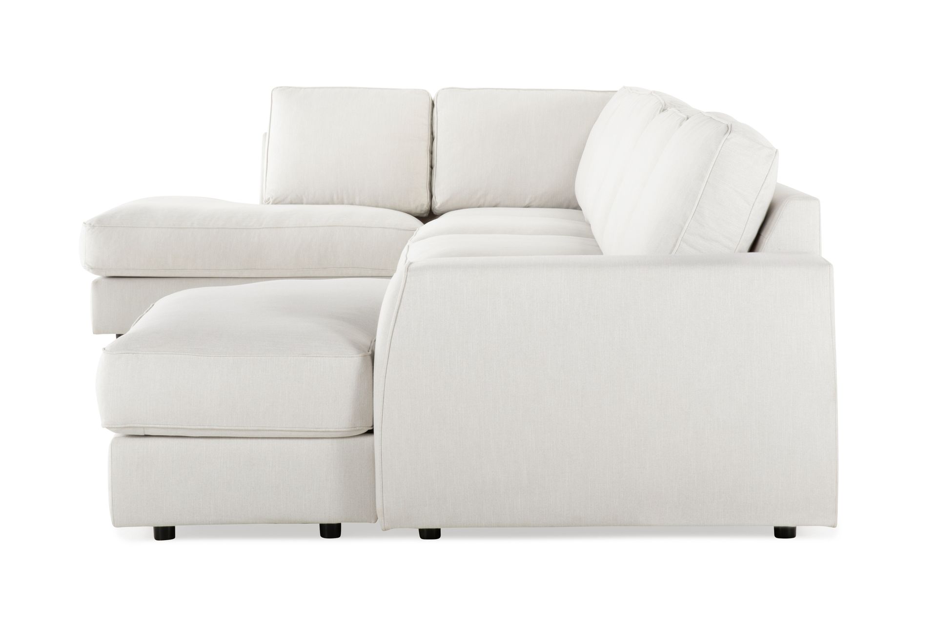 Optus Lyx 6-seters Venstrevendt U-formet Large Sofa med Divan og Sjeselong i Stoff - Lys grå - Møbler - Sofaer - U-sofa
