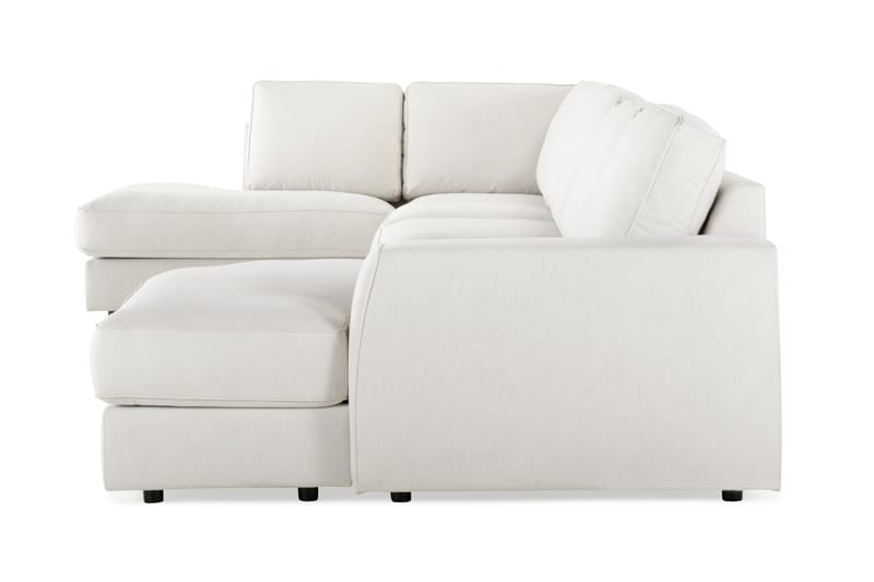 Optus Lyx 6-seters Venstrevendt U-formet Large Sofa med Divan og Sjeselong i Stoff - Lys grå - Møbler - Sofaer - U-sofa