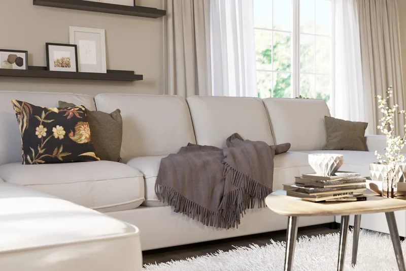 Optus Lyx 6-seters Venstrevendt U-formet Large Sofa med Divan og Sjeselong i Stoff - Lys grå - Møbler - Sofaer - U-sofa