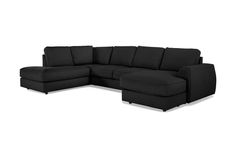 Optus Lyx U-sofa med Divan Høyre - Linsvart - U-sofa