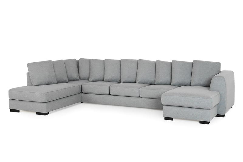 Optus U-sofa Large med Divan Høyre inkl. Konvoluttputer - Lysegrå - U-sofa