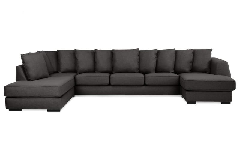 Optus U-sofa Large med Divan Høyre inkl. Konvoluttputer - Mørkegrå - U-sofa