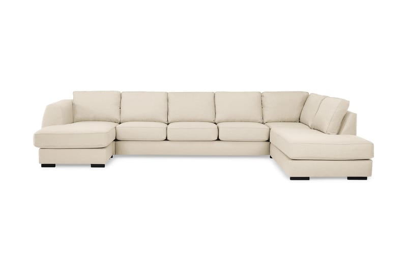 Optus U-sofa Large med Divan Venstre - Beige - Skinnsofaer - Fløyel sofaer - U-sofa