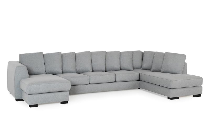 Optus U-sofa Large med Divan Venstre inkl. Konvoluttputer - Lysegrå - Møbler - Sofaer - U-sofa