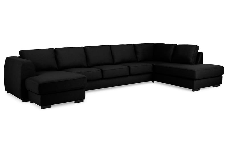 Optus U-sofa Large med Divan Venstre - Svart - U-sofa