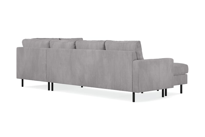Peppe 4-seters Høyrevendt U-formet Sofa med Divan og Sjeselong i Manchester - Mørk grå - Møbler - Sofaer - U-sofa