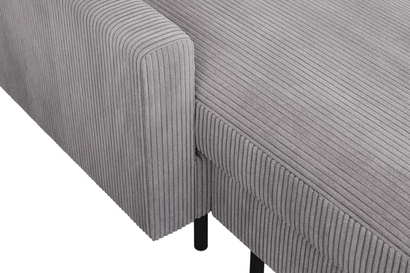 Peppe 4-seters Høyrevendt U-formet Sofa med Divan og Sjeselong i Manchester - Mørk grå - Møbler - Sofaer - U-sofa