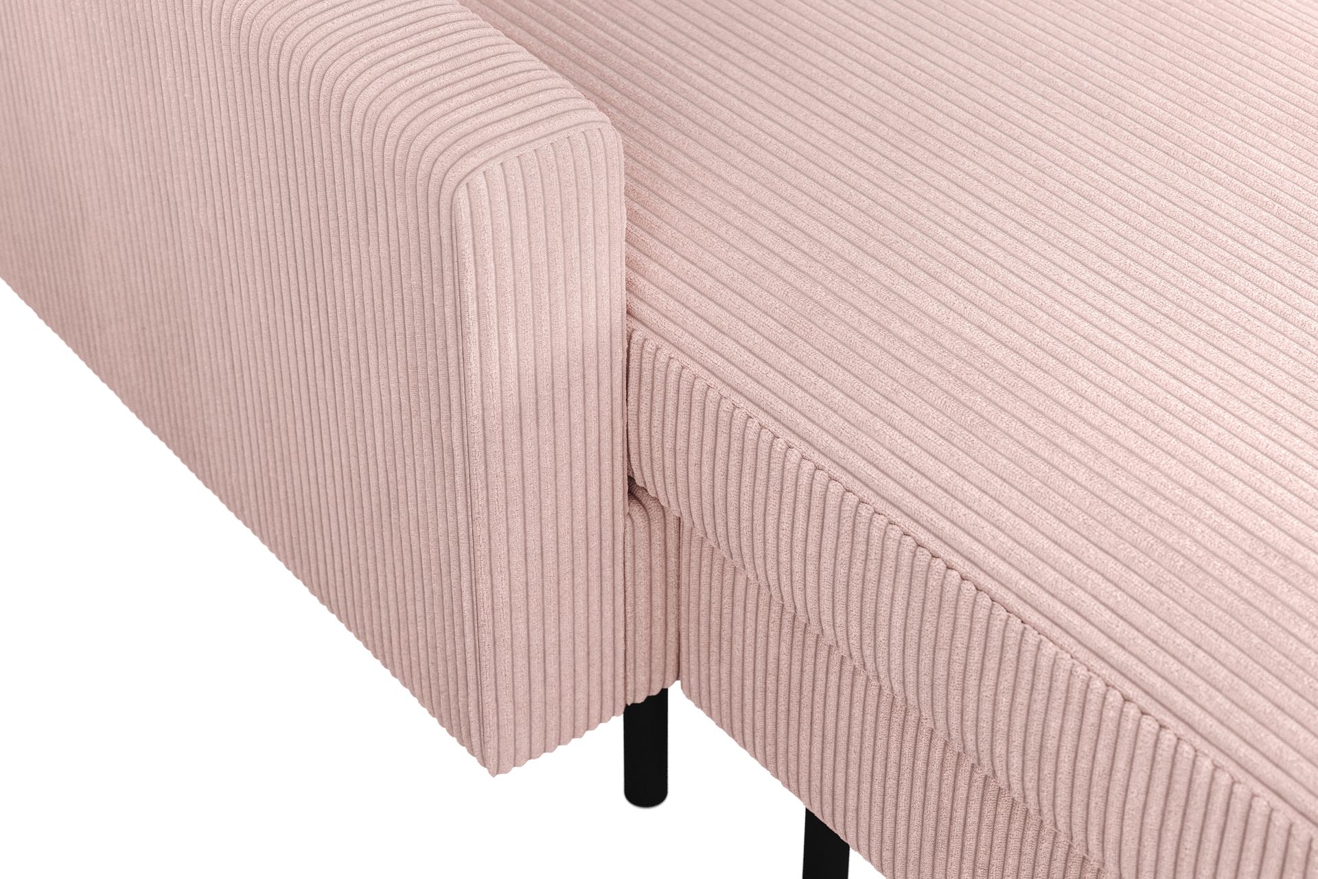 Peppe 4-seters Høyrevendt U-formet Sofa med Divan og Sjeselong i Manchester - Rosa - Møbler - Sofaer - U-sofa