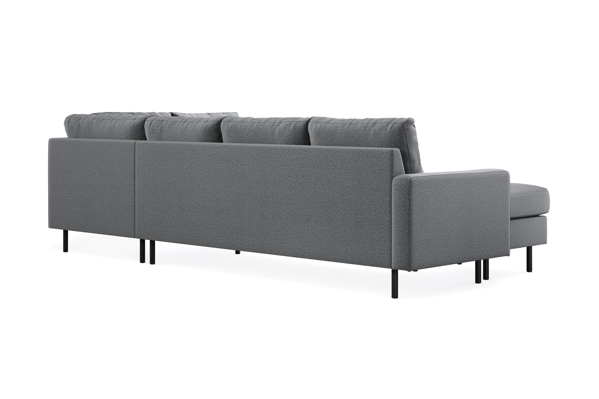 Peppe 4-seters Høyrevendt U-formet Sofa med Divan og Sjeselong i Stoff - Lys grå - Møbler - Sofaer - U-sofa