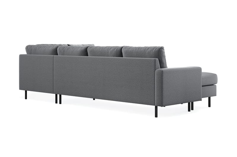 Peppe 4-seters Høyrevendt U-formet Sofa med Divan og Sjeselong i Stoff - Lys grå - Møbler - Sofaer - U-sofa