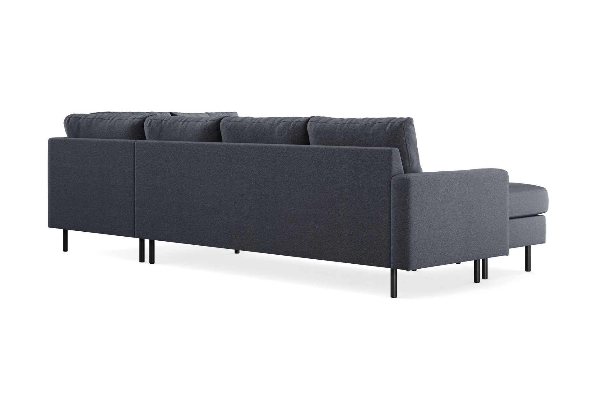 Peppe 4-seters Høyrevendt U-formet Sofa med Divan og Sjeselong i Stoff - Mørk grå - Møbler - Sofaer - U-sofa
